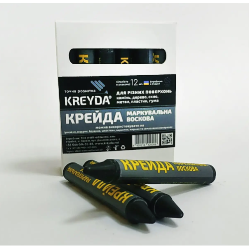 Маркер восковой маркировочный Kreyda (черный) 12шт